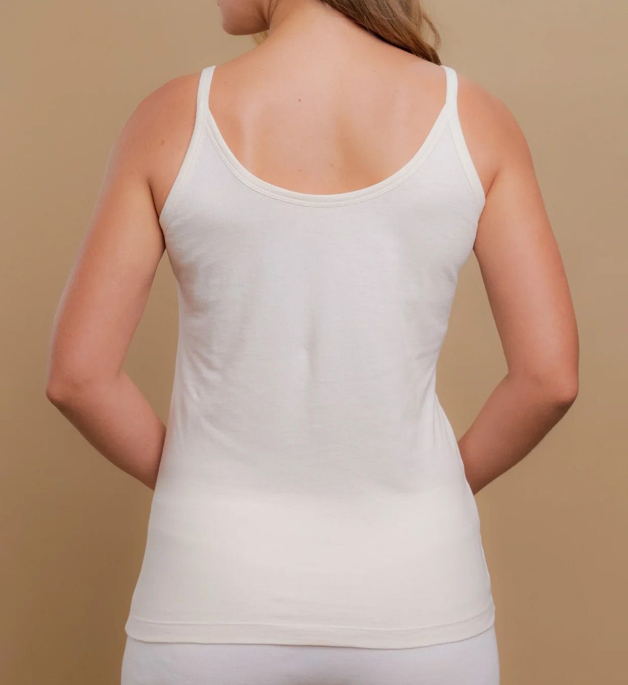 Cottonique Latex Free Organic Cotton Camisole Natural 5  - Image 2