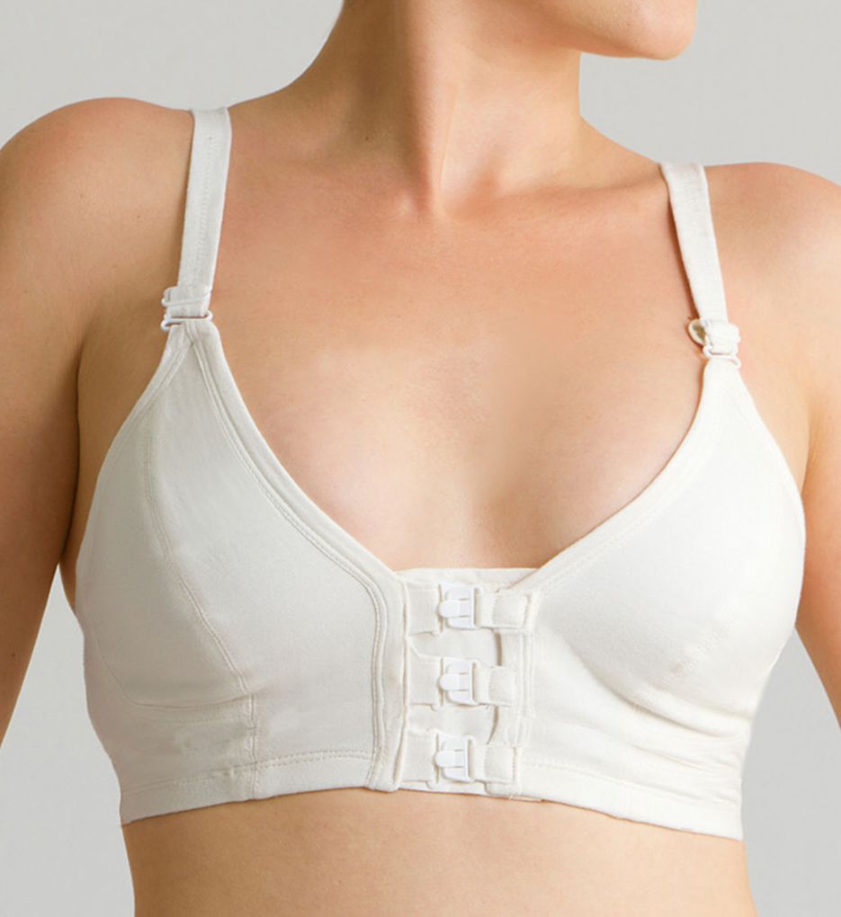 Cottonique : Cottonique W12227 Plus Latex Free Organic Cotton Front Close Bra (Natural 44D)