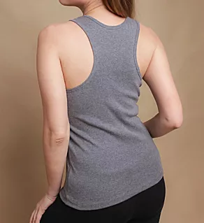 Latex Free Organic Cotton Racerback Tank Top Melange Grey 4