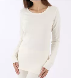 Latex Free Organic Cotton Long Sleeve Thermal Tee Natural 4