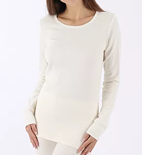 Latex Free Organic Cotton Long Sleeve Thermal Tee Natural 4