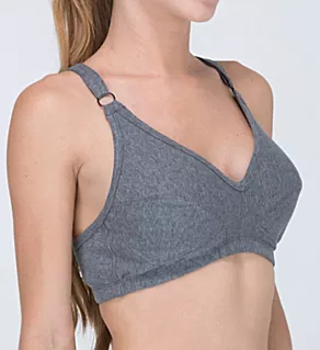 Latex Free Organic Cotton Racerback Pullover Bra Melange Grey 34B