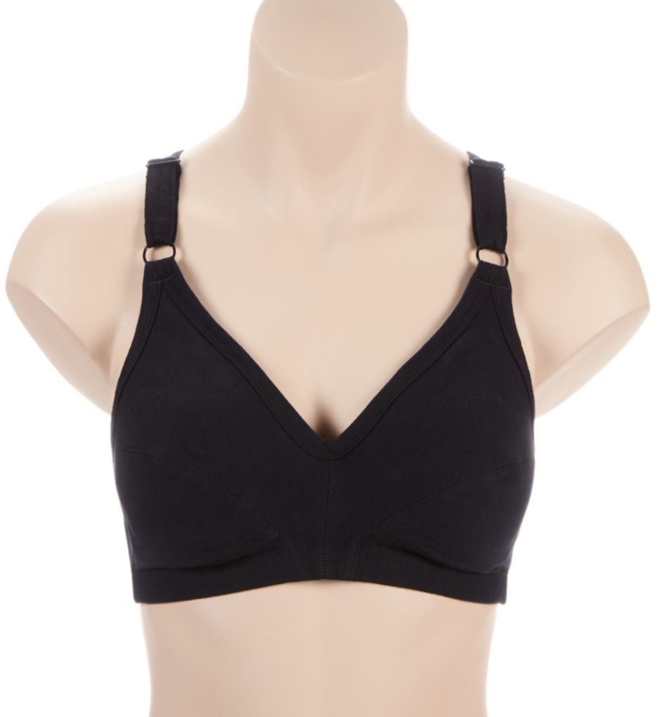 Cottonique Latex Free Organic Cotton Racerback Pullover Bra W12290 - Image 1