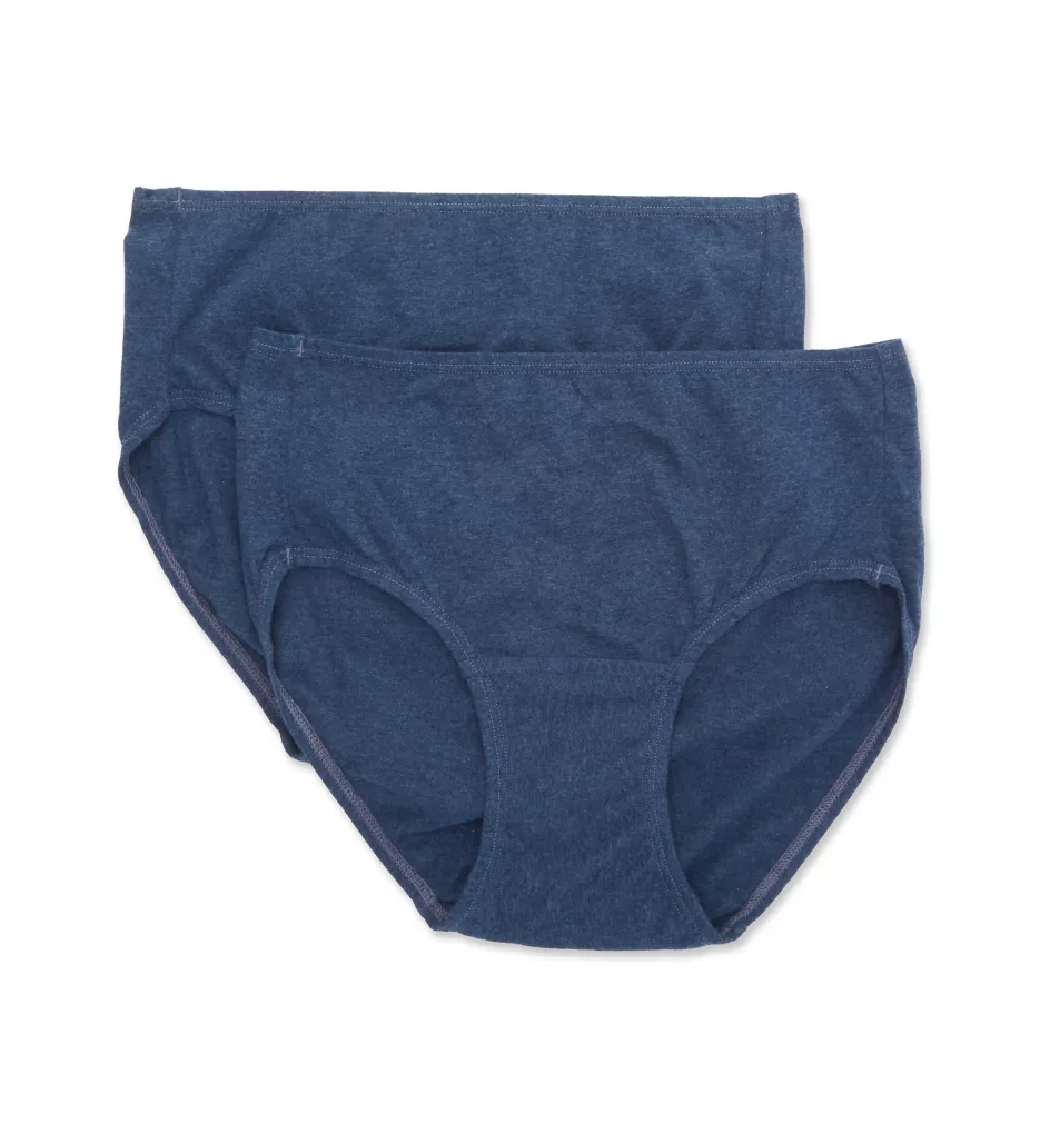 Latex Free Organic Cotton Brief Panty - 2 Pack Melange Blue 4