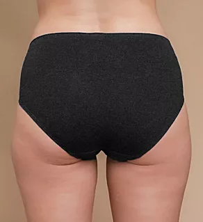 Latex Free Organic Cotton Brief Panty - 2 Pack Melange Black 7