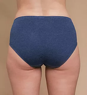 Latex Free Organic Cotton Brief Panty - 2 Pack Melange Blue 4