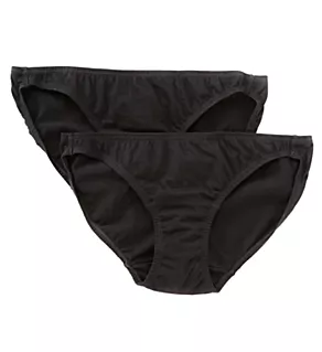 Latex Free Organic Cotton Low Rise Panty - 2 Pack Black 4