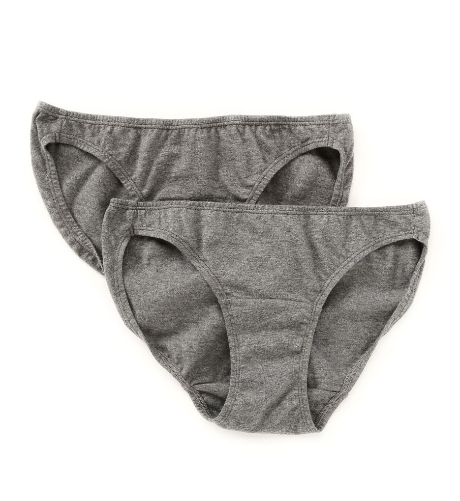 Cottonique : Cottonique W22205 Latex Free Organic Cotton Low Rise Panty - 2 Pack (Melange 9)