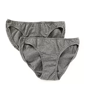 Latex Free Organic Cotton Low Rise Panty - 2 Pack Melange Grey 11