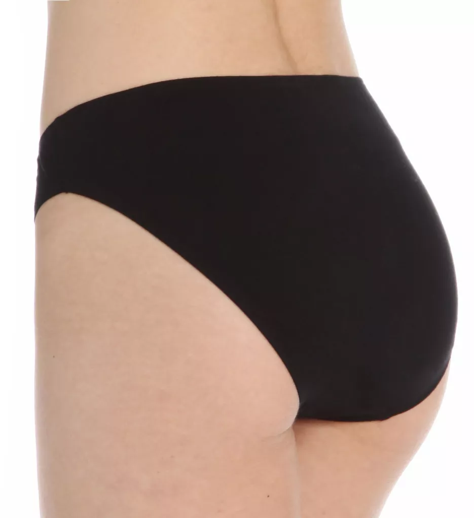 Women's Cottonique W22206 Latex Free Organic Cotton Bikini Panty - 2 Pack  (Black 8) 