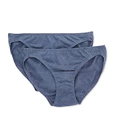Latex Free Organic Cotton Bikini Panty - 2 Pack Melange Grey 4