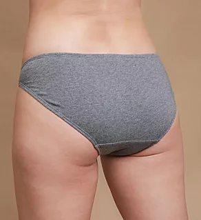 Latex Free Organic Cotton Bikini Panty - 2 Pack Melange Grey 4