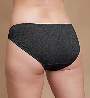 Latex Free Organic Cotton Bikini Panty - 2 Pack Melange Black 5