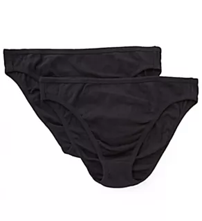 Latex Free Organic Cotton High Cut Panty - 2 Pack Black 7