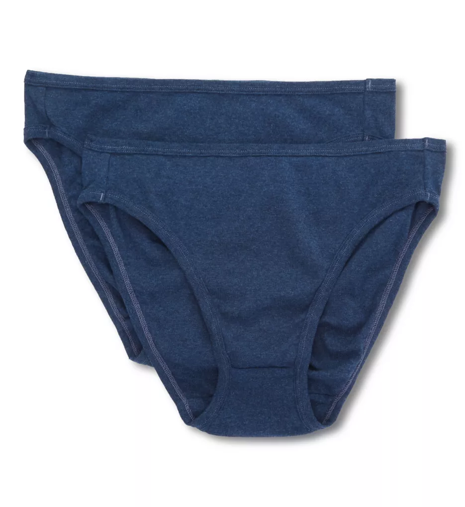 Latex Free Organic Cotton High Cut Panty - 2 Pack Melange Blue 5