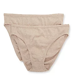 Latex Free Organic Cotton High Cut Panty - 2 Pack Melange Brown 5