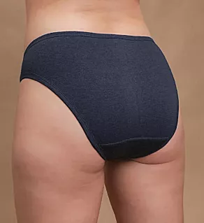 Latex Free Organic Cotton High Cut Panty - 2 Pack Deep Melange Blue 9