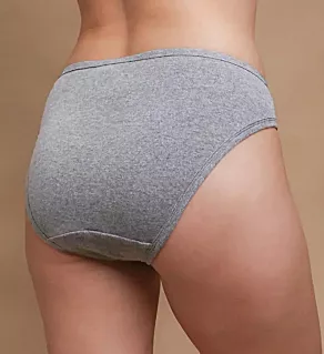 Latex Free Organic Cotton High Cut Panty - 2 Pack Heather Grey 8
