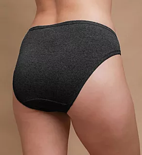 Latex Free Organic Cotton High Cut Panty - 2 Pack Melange Black 6