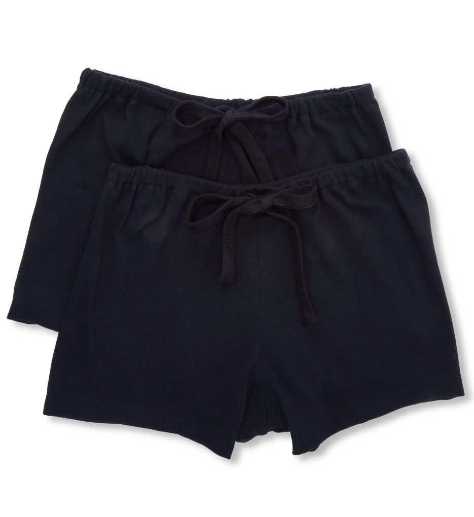 Cottonique Women's Latex Free Organic Cotton Boyleg Panty - 2 Pack in Black | Plus Size 7 | HerRoom.com