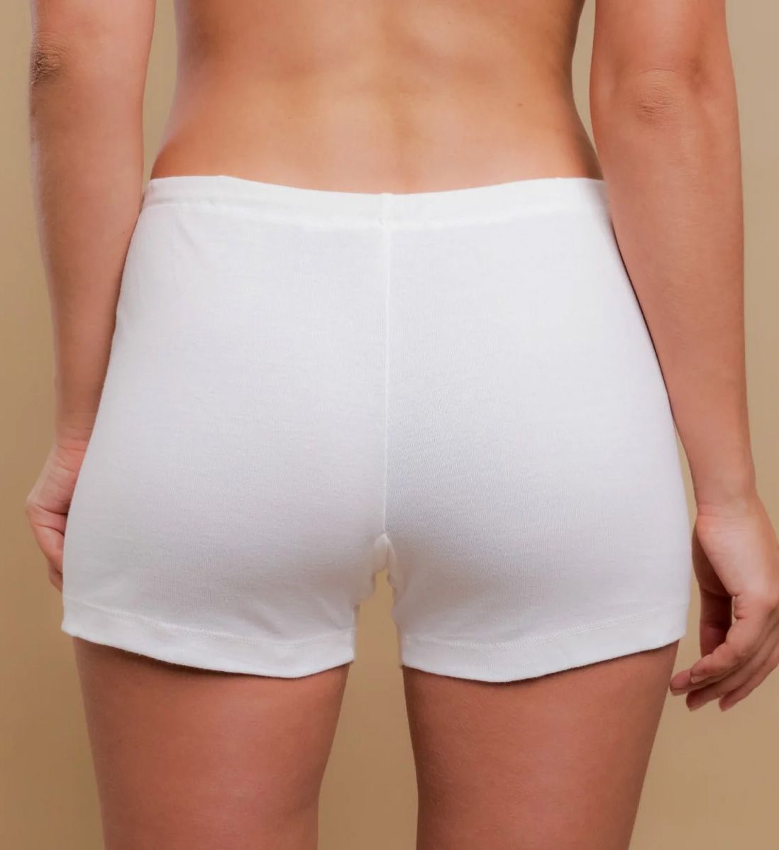 Cottonique Latex Free Organic Cotton Boyleg Panty - 2 Pack Natural 8  - Image 2