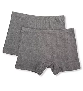 Latex Free Organic Cotton Boyleg Panty - 2 Pack Melange Grey 7