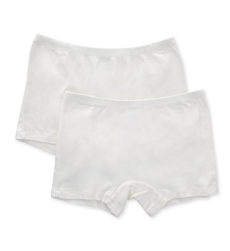 Cottonique >> Cottonique W22223 Latex Free Organic Cotton Boyleg Panty - 2 Pack (Natural 9)