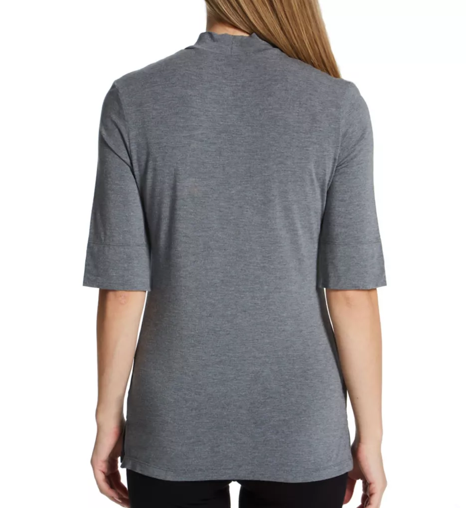 Softwear with Stretch Elbow Sleeve Mock Neck Top