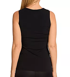 Crew Tank with Lace Black S