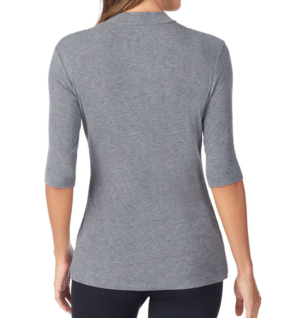 Softwear with Stretch Ribbed Mock Neck Shirt