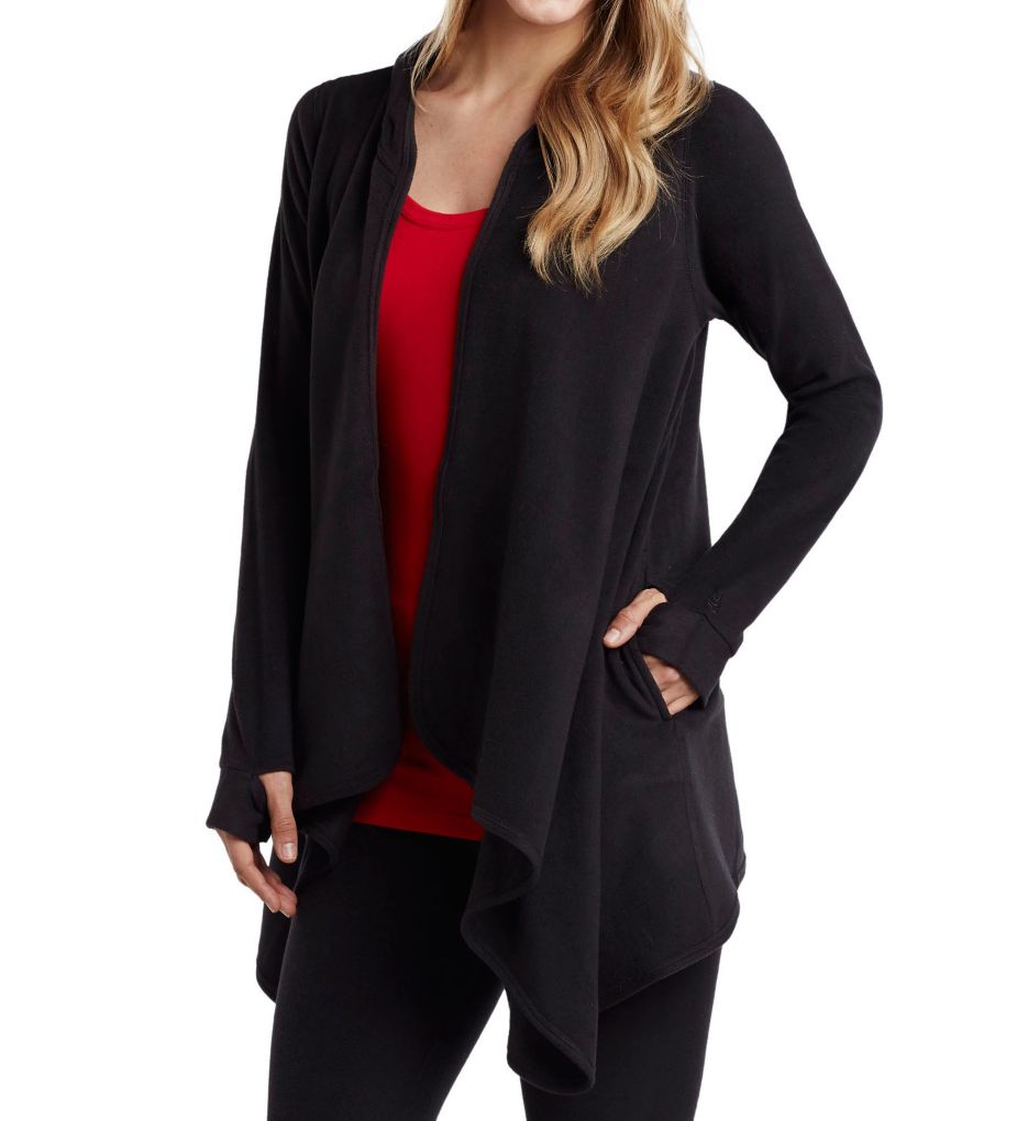 Plus size cuddl duds fleece hooded wrap cardigan on sale