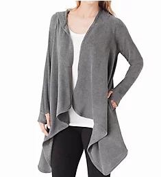 Fleecewear with Stretch Long Sleeve Hooded Wrap Up Charcoal Heather L/XL