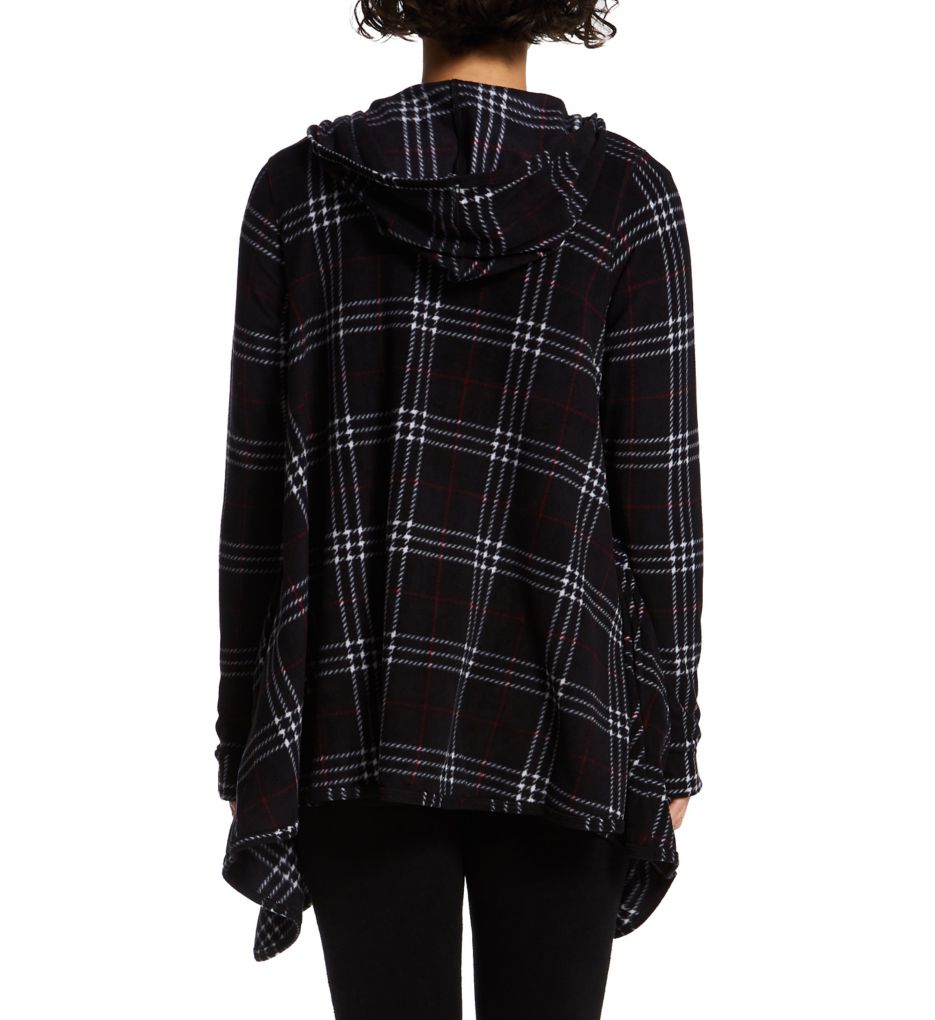 Cuddl Duds Plus Size Fleecewear Long-sleeve Crewneck Top In Black Plaid