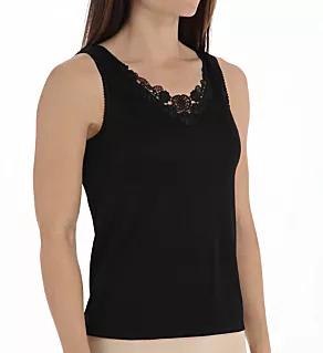 SofTech Venice Lace Trim Tank Black 1X