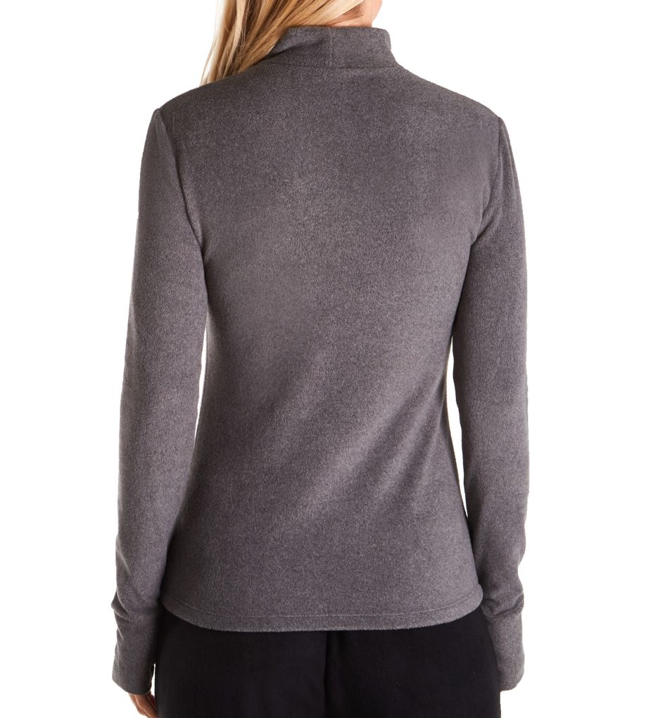 Fleecewear with Stretch Long Sleeve Mock Neck Top