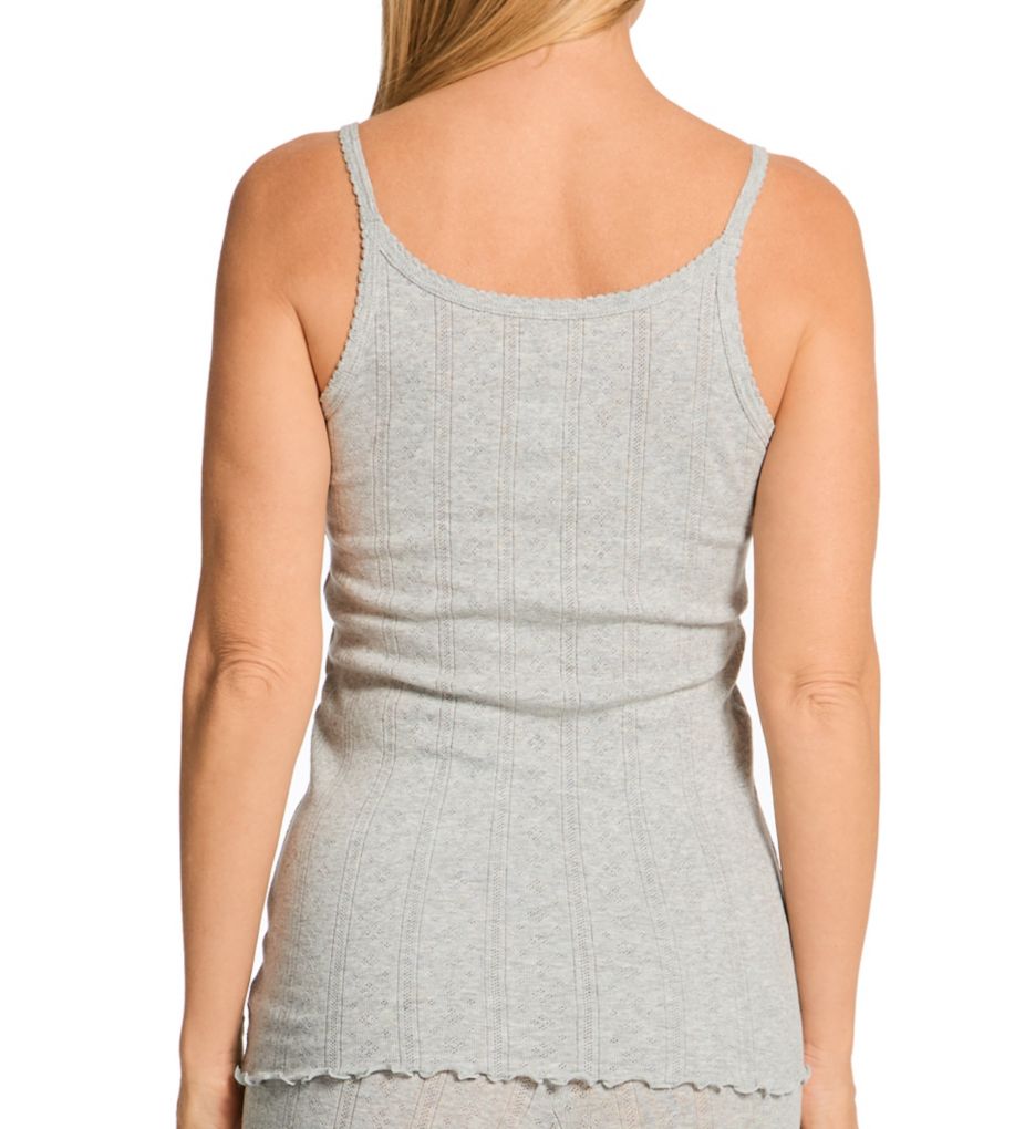 Cuddl Duds Cotton Pointelle Camisole Heather Gray XL  - Image 2