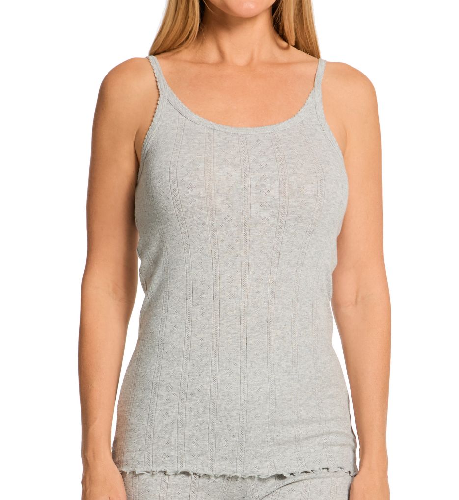 Cuddl Duds Cotton Pointelle Camisole Heather Gray XL  - Image 1