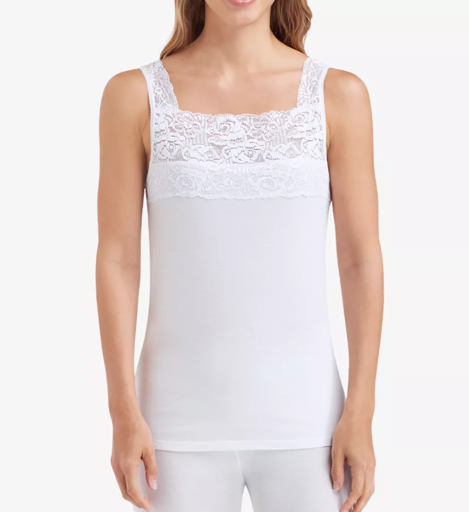 SofTech Wide Stretch Lace Tank White S