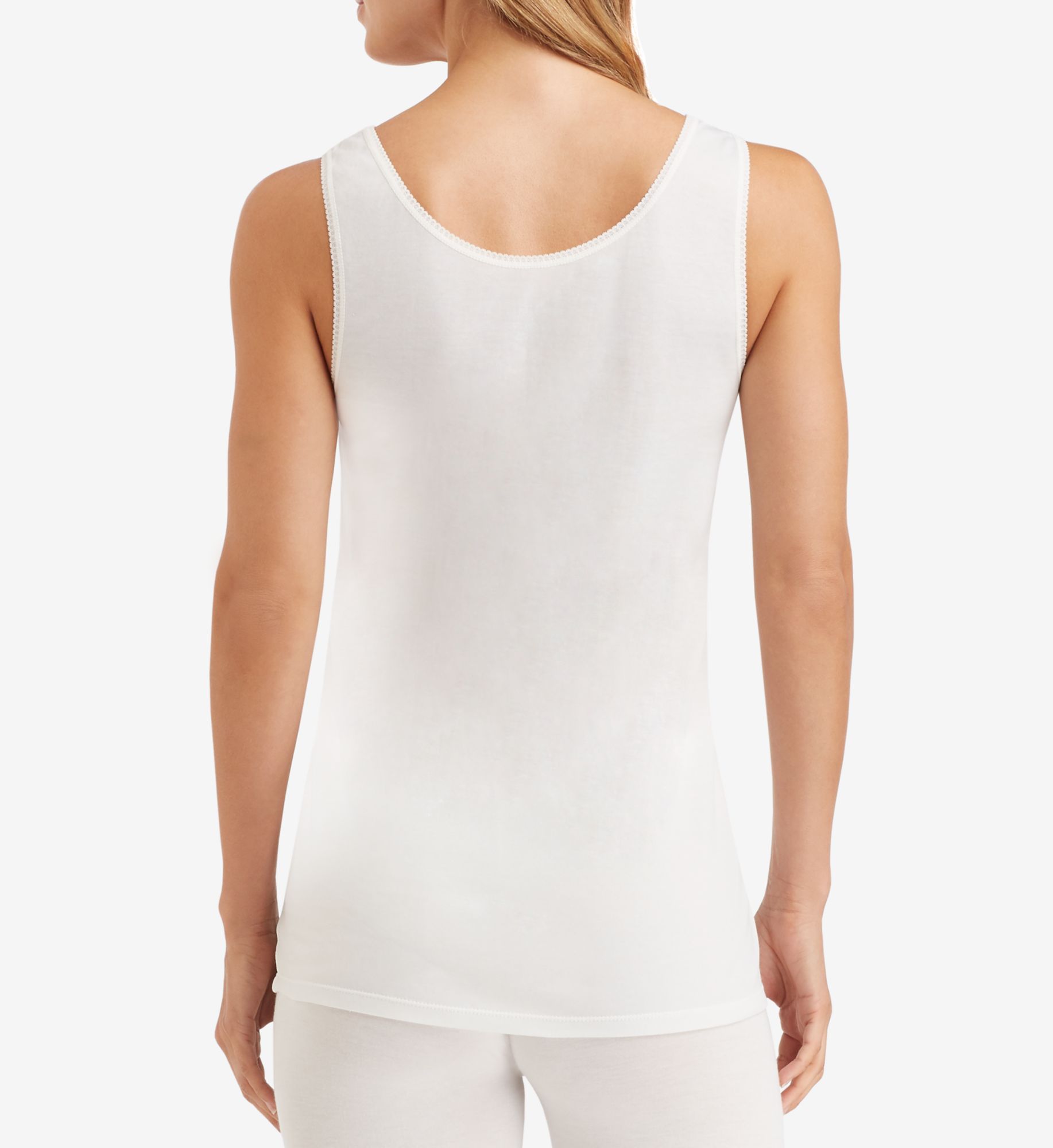 Cuddl Duds SofTech Wide Stretch Lace Tank Ivory L  - Image 2