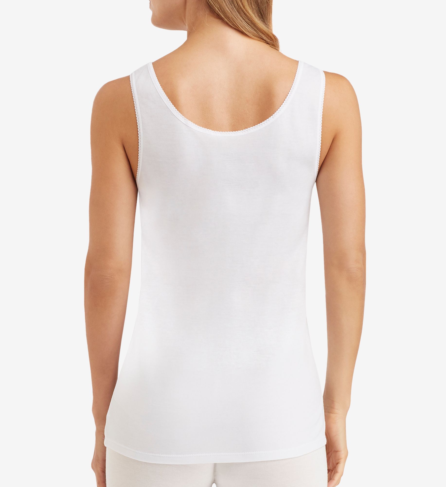 Cuddl Duds SofTech Wide Stretch Lace Tank White 1X  - Image 2