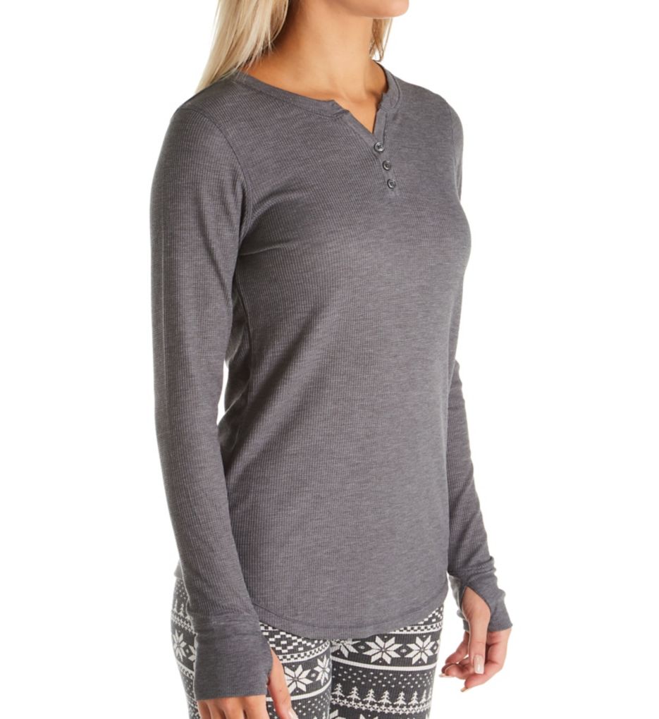 Stretch Thermal Long Sleeve Crew Henley Top