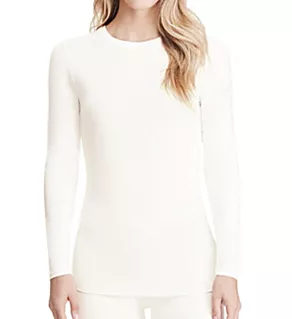Softwear with Stretch Long Sleeve Crew Neck Shirt New Ivory S