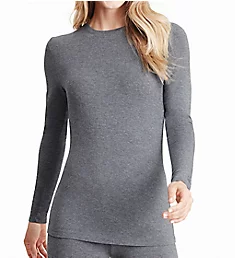 Softwear with Stretch Long Sleeve Crew Neck Shirt New Charcoal Heather S