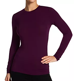 Softwear with Stretch Long Sleeve Crew Neck Shirt Purple Beet M