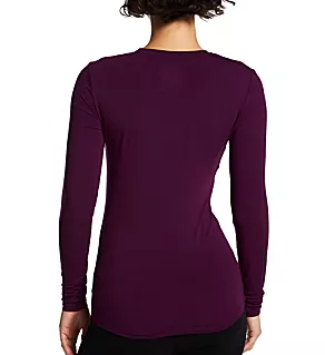 Softwear with Stretch Long Sleeve Crew Neck Shirt Purple Beet M