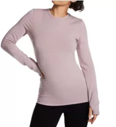 Ultra Cozy Long Sleeve Crew Neck Top Mauve Shadow Heather S