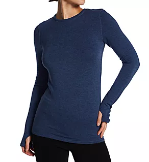 Ultra Cozy Long Sleeve Crew Neck Top Ultramarine Heather L