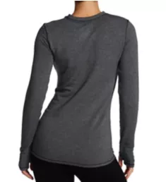 Ultra Cozy Long Sleeve Crew Neck Top Charcoal Heather S