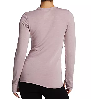 Ultra Cozy Long Sleeve Crew Neck Top Mauve Shadow Heather L
