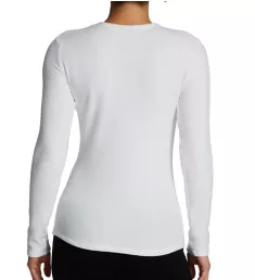 Fleecewear with Stretch Long Sleeve Crew Top Ivory XL